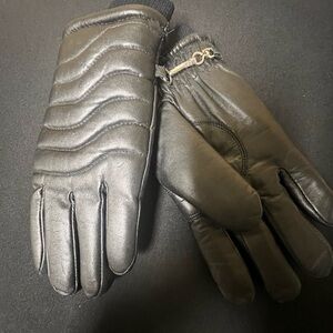 HALSTEAD HI TRAIL BLACK LADIES VINTAGE LEATHER INSULATED WINTER GLOVES  MEDIUM